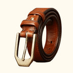 Brown men's reversible western belt