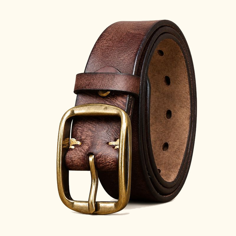 Dark Brown The Pioneer men's leather belt