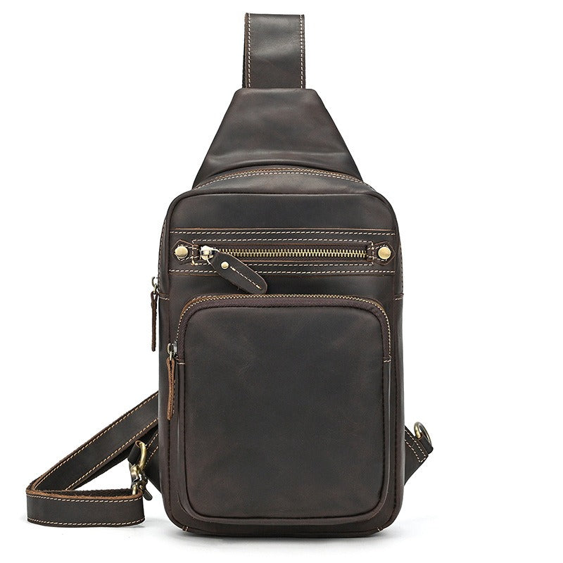 Basecamp convertible chest pack, Brown Black leather