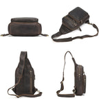 Basecamp convertible chest pack, Brown Black leather