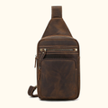 Basecamp convertible chest pack, Dark Brown leather
