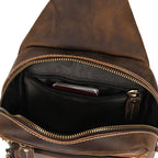 Basecamp convertible chest pack, Dark Brown leather