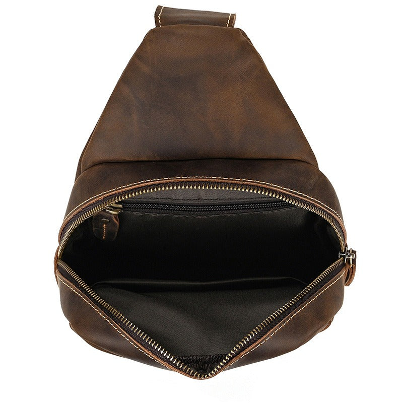 Basecamp convertible chest pack, Dark Brown leather