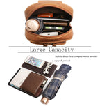Attache day sling bag, Brown leather