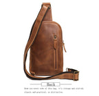 Attache day sling bag, Brown leather