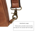 Attache day sling bag, Brown leather