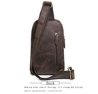 Attache day sling bag, Dark Brown leather