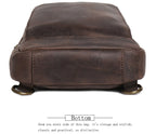 Attache day sling bag, Dark Brown leather