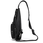 Trailblazer hiking sling bag, Black leather