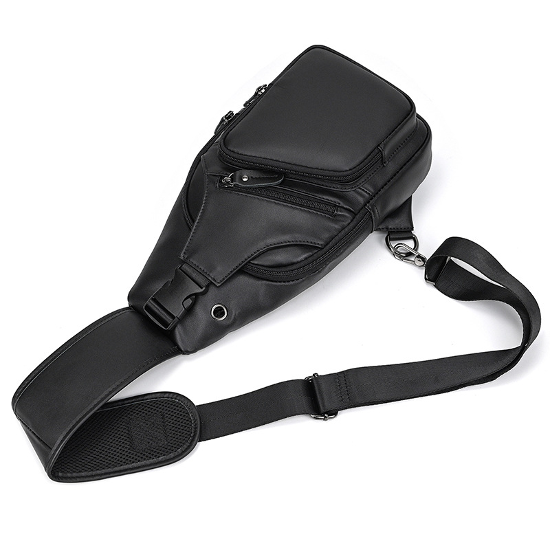 Trailblazer hiking sling bag, Black leather
