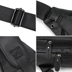 Trailblazer hiking sling bag, Black leather