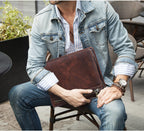 Leather iPad case with notepad sleeve and pen loops
