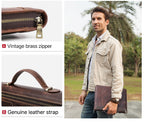 Full-grain leather tablet case with pen and card slots