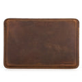 Hand-stitched leather sleeve for 7.9 inch tablets, dark brown