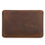 Hand-stitched leather sleeve for 7.9 inch tablets, dark brown
