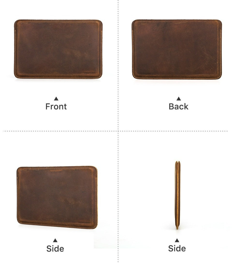 Leather sleeve for iPad mini and 7.9 inch tablets, dark brown