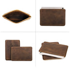 Full-grain leather minimalist sleeve, landscape orientation
