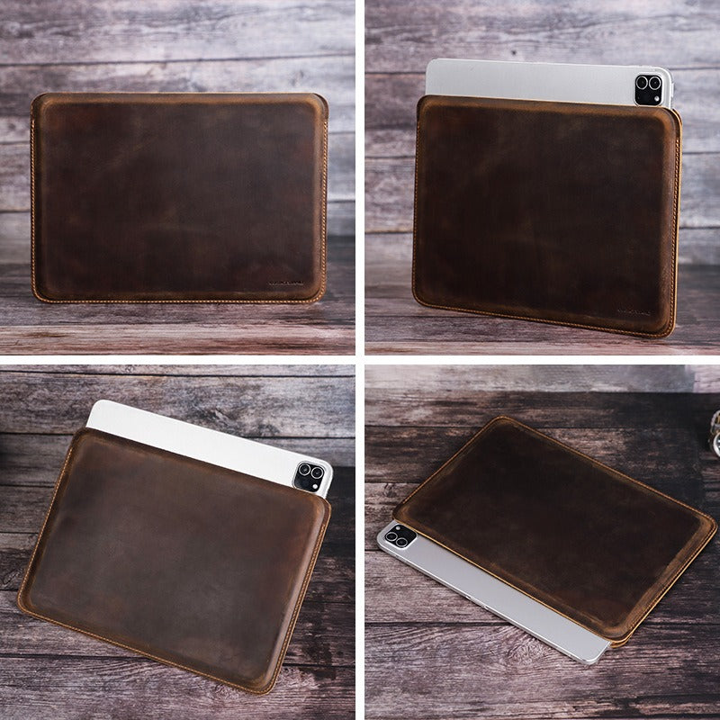 Leather tablet sleeve compatible with 11 inch iPad Pro