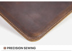 Full-grain leather tablet sleeve, open-top, no hardware