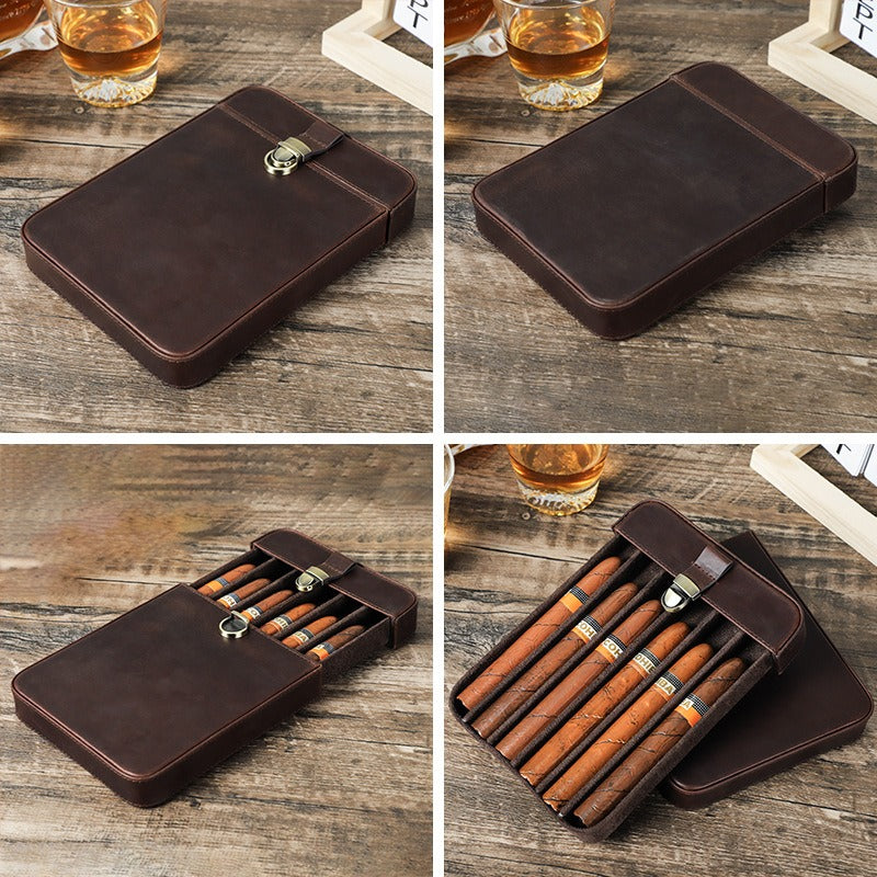 Heritage leather cigar case
