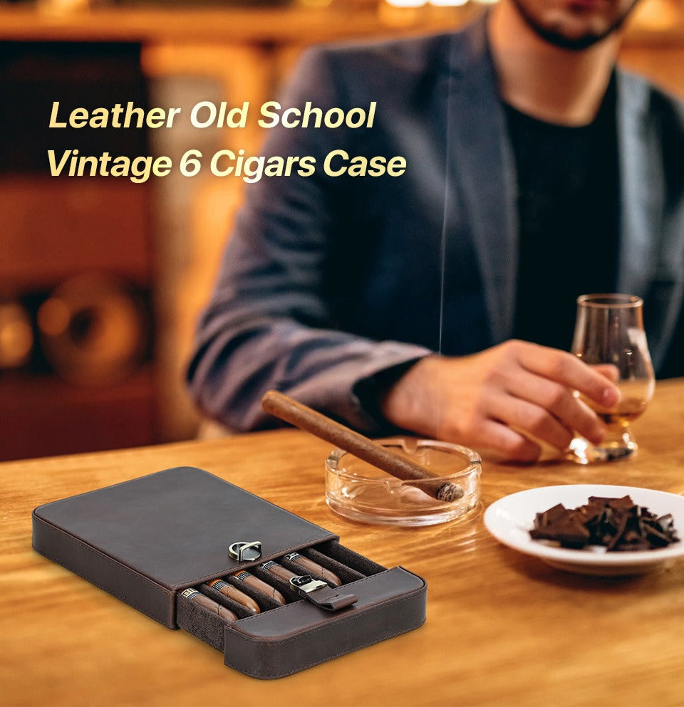 Heritage leather cigar case