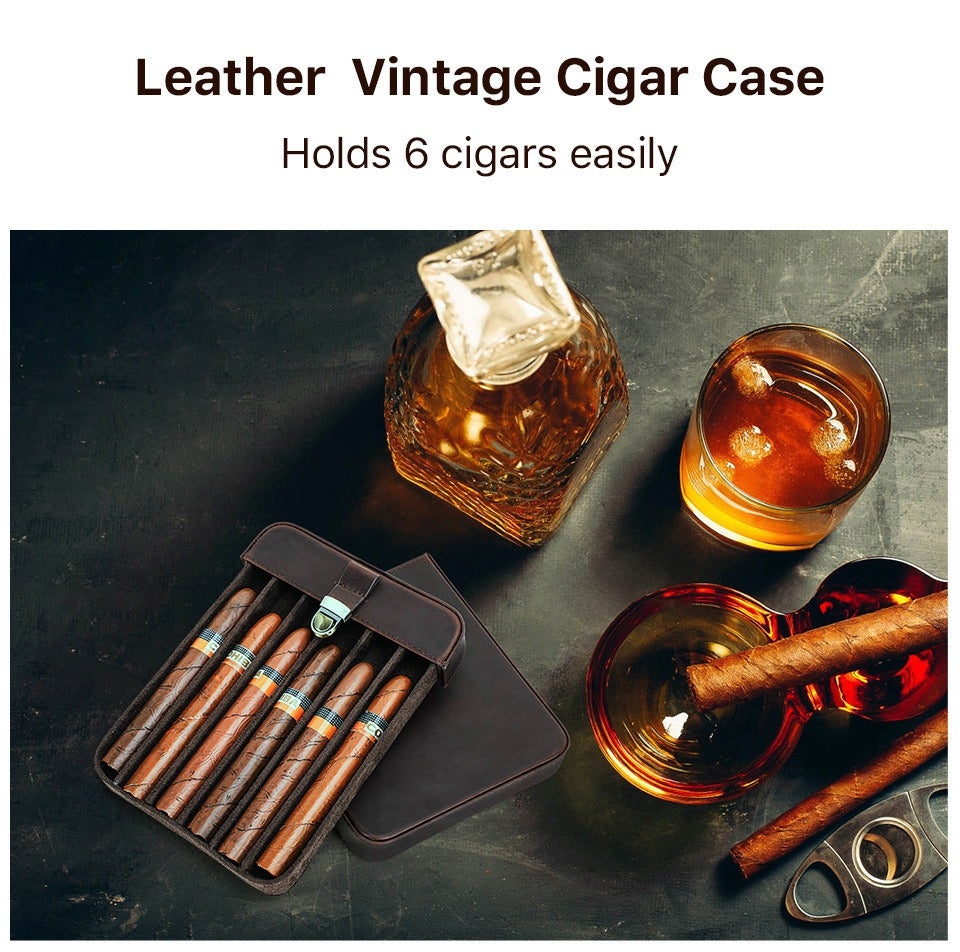 Heritage leather cigar case