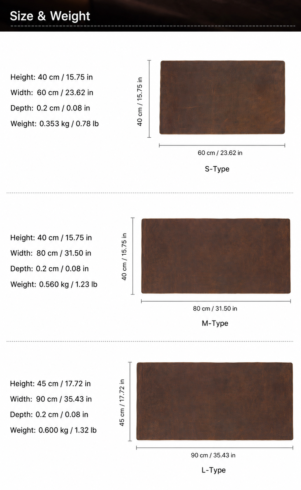 Ledgerline leather desk mat