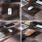 Alderman leather mouse pad with pen slot
