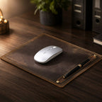 Alderman leather mouse pad with pen slot