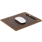 Alderman leather mouse pad with pen slot