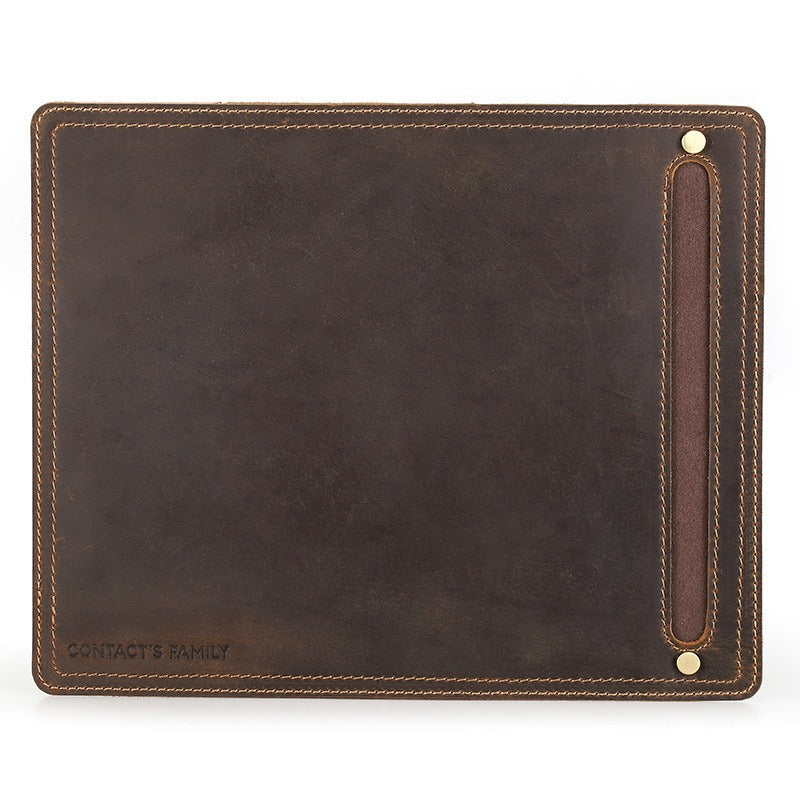 Alderman leather mouse pad with pen slot