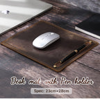 Alderman leather mouse pad with pen slot