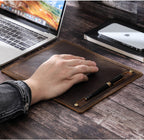 Alderman leather mouse pad with pen slot