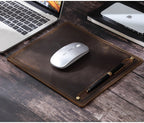 Alderman leather mouse pad with pen slot