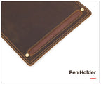 Alderman leather mouse pad with pen slot