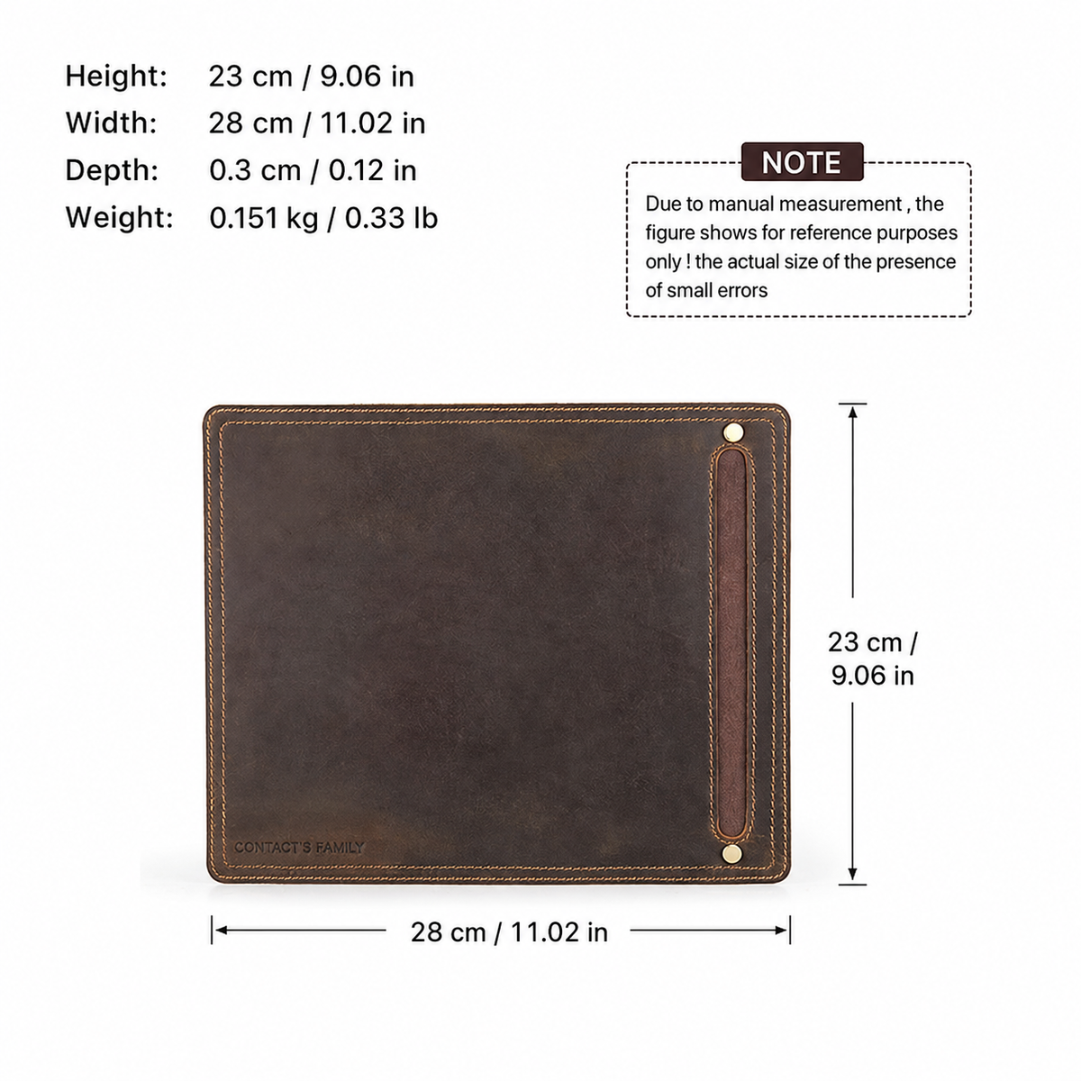 Alderman leather mouse pad with pen slot