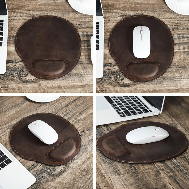 Counselor leather mouse pad with wrist rest