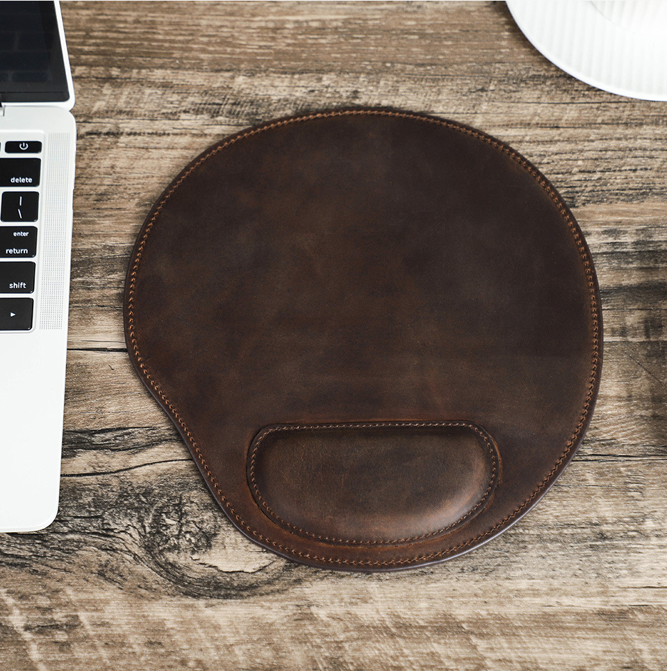 Counselor leather mouse pad with wrist rest