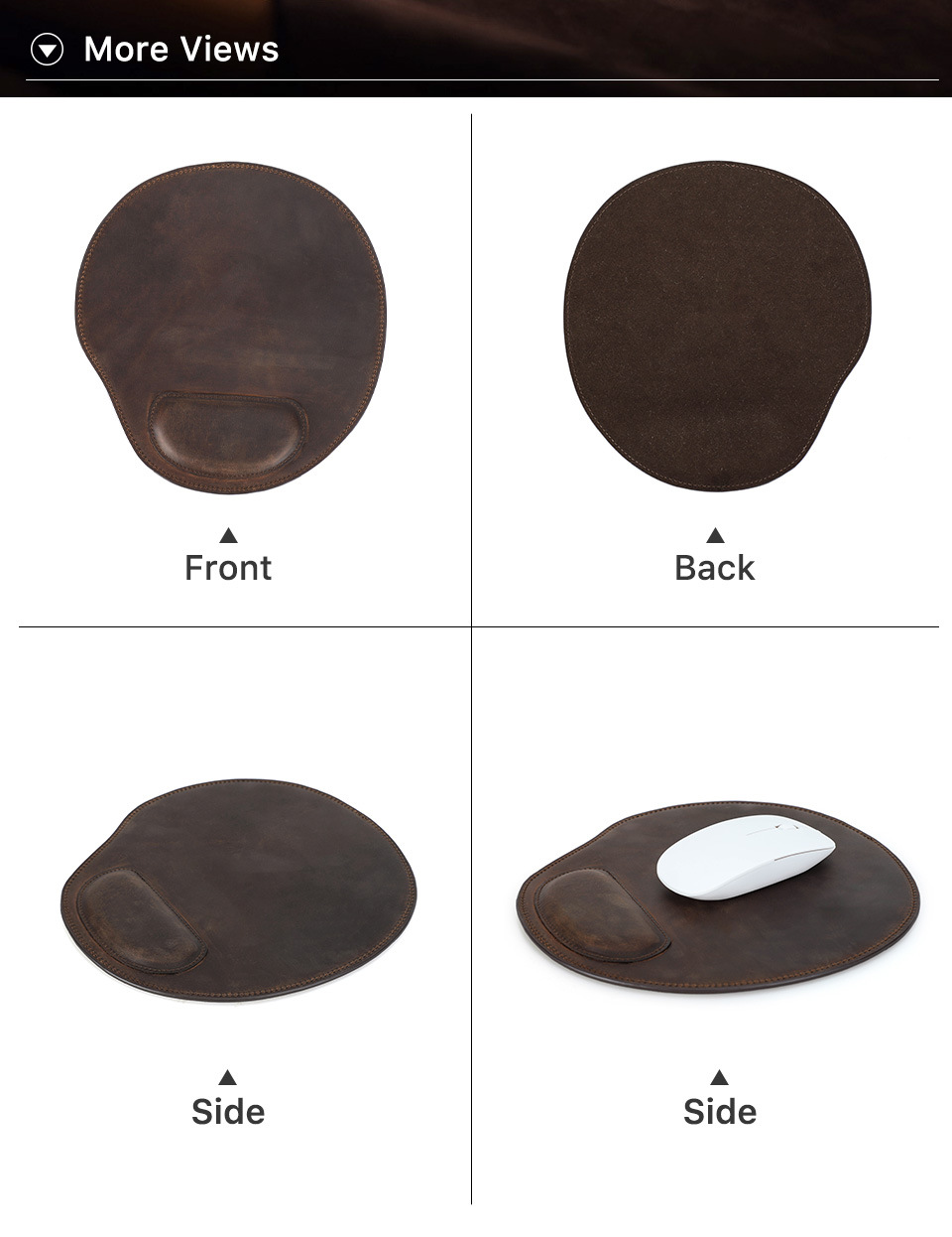 Counselor leather mouse pad with wrist rest