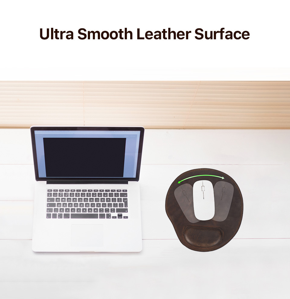 Counselor leather mouse pad with wrist rest
