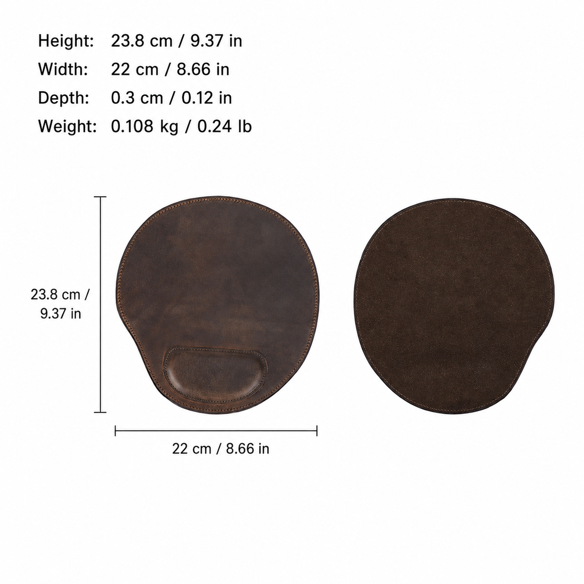 Counselor leather mouse pad with wrist rest