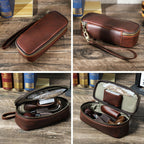 Relic leather pipe case with strap