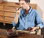 Relic leather pipe case with strap