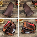 Briar leather pipe pouch