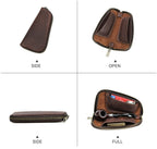 Briar leather pipe pouch