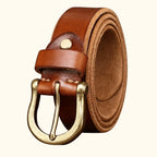 Brown men's smooth heavy belt