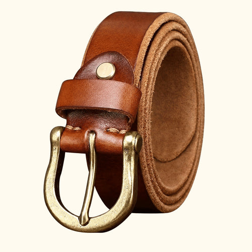 Brown men's smooth heavy belt
