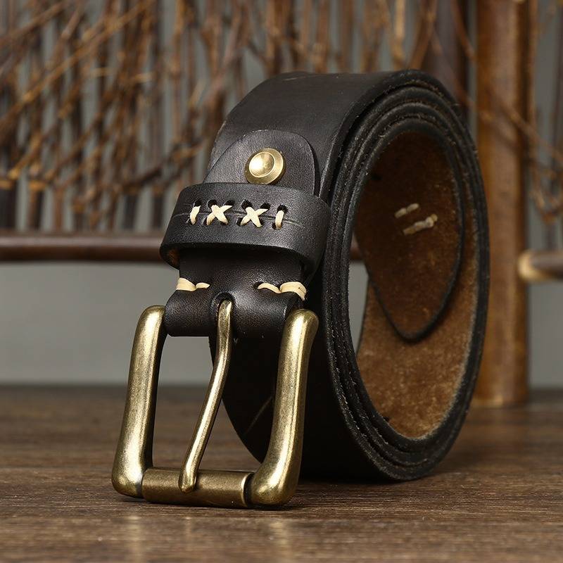Black The Foreman men's leather belt