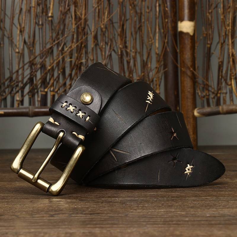 Black The Foreman men's leather belt