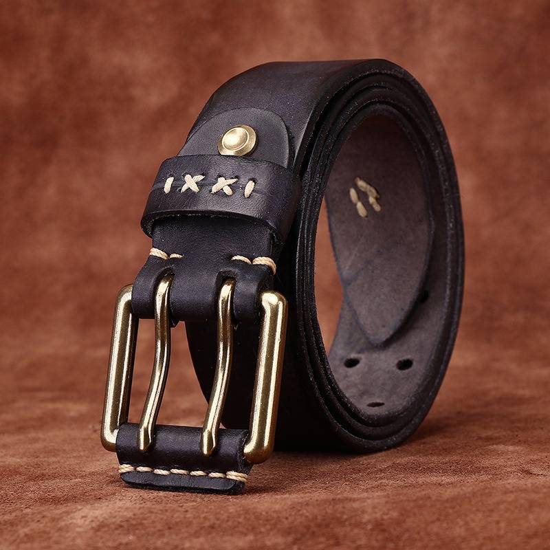 Black The Wrangler men's leather belt